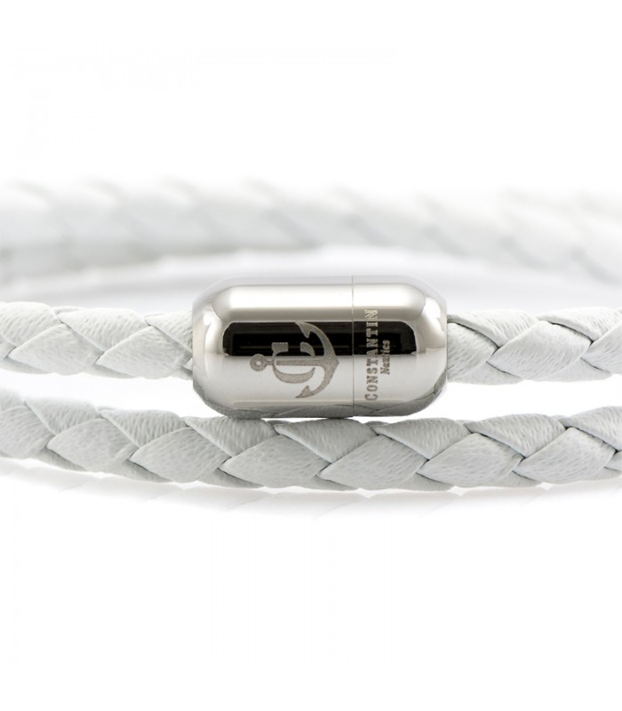 Constantin Maritimes Armband aus Leder, Weiß