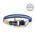 Maritimes Armband aus Segeltau, Blaue Marine mit Swarovski