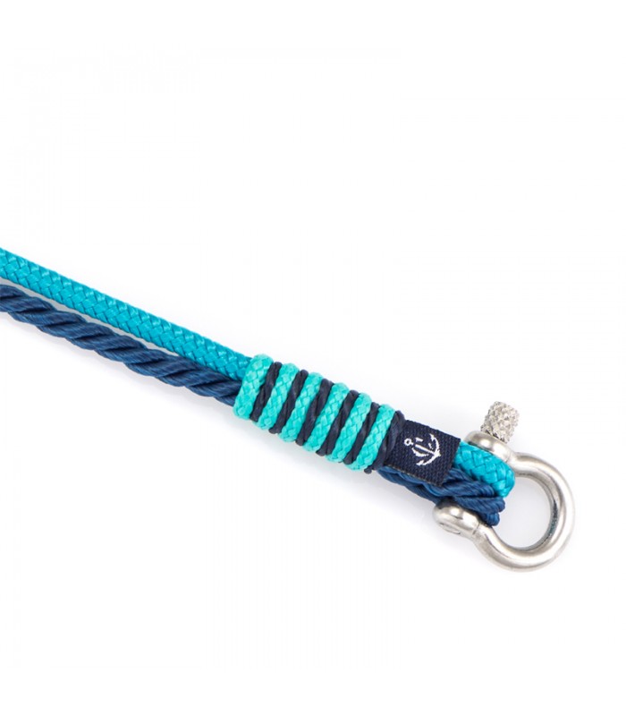 Maritimes Armband aus Segeltau, blau mit Swarovski