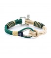 Maritimes Armband aus Segeltau, Grün/Beige