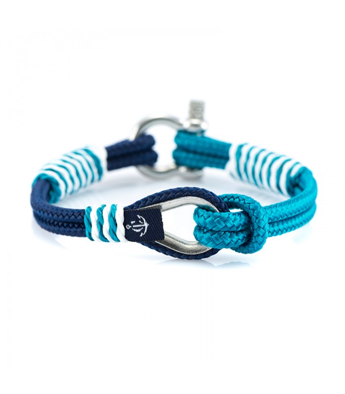 Maritimes Armband aus Segeltau, Blau