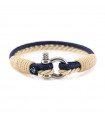 Maritimes Armband aus Segeltau, Blaue Marine/Beige