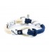 Maritimes Armband aus Segeltau, Beige/Weiß/Blau