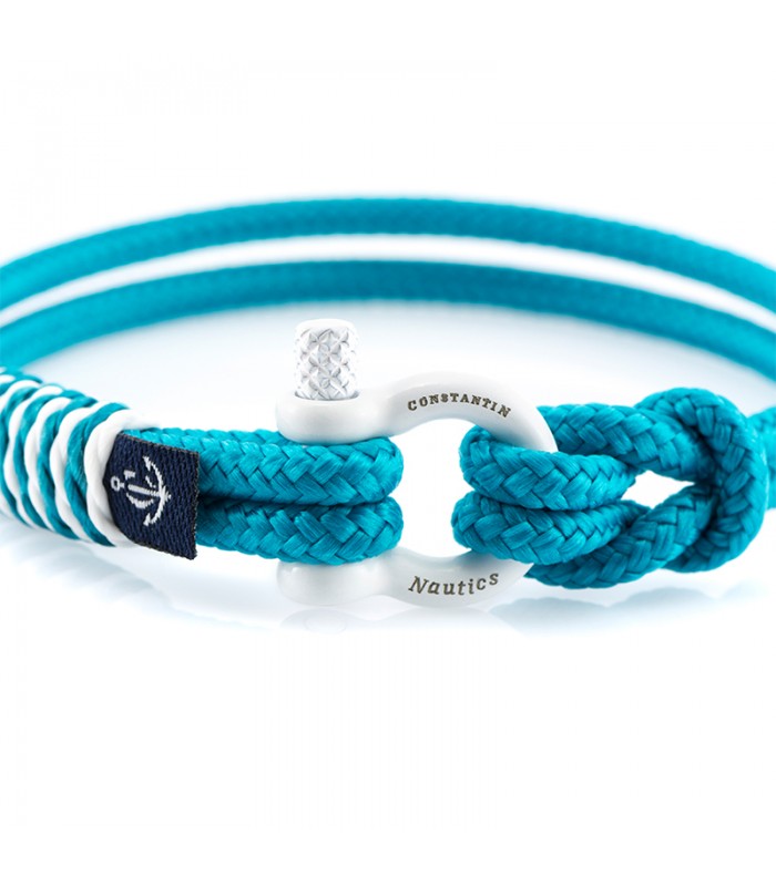 Maritimes Armband aus Segeltau, Hell Blau