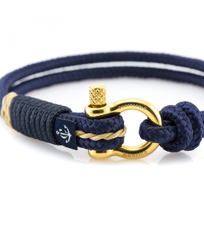 Maritimes Armband aus Segeltau, Blaue Marine