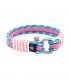 Maritimes Armband aus Segeltau, Pink/Rosa/Hellblau