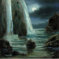 Nightscape by Angeliki, 40x40cm, oil on canvas. EUR 370
