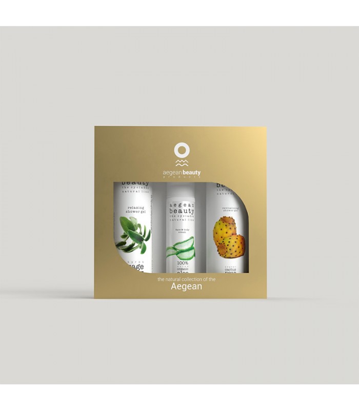Aegean Beauty "Body Care Kit" & Geschenk Feuchtigkeitscreme 100% Bio-Aloe-Vera