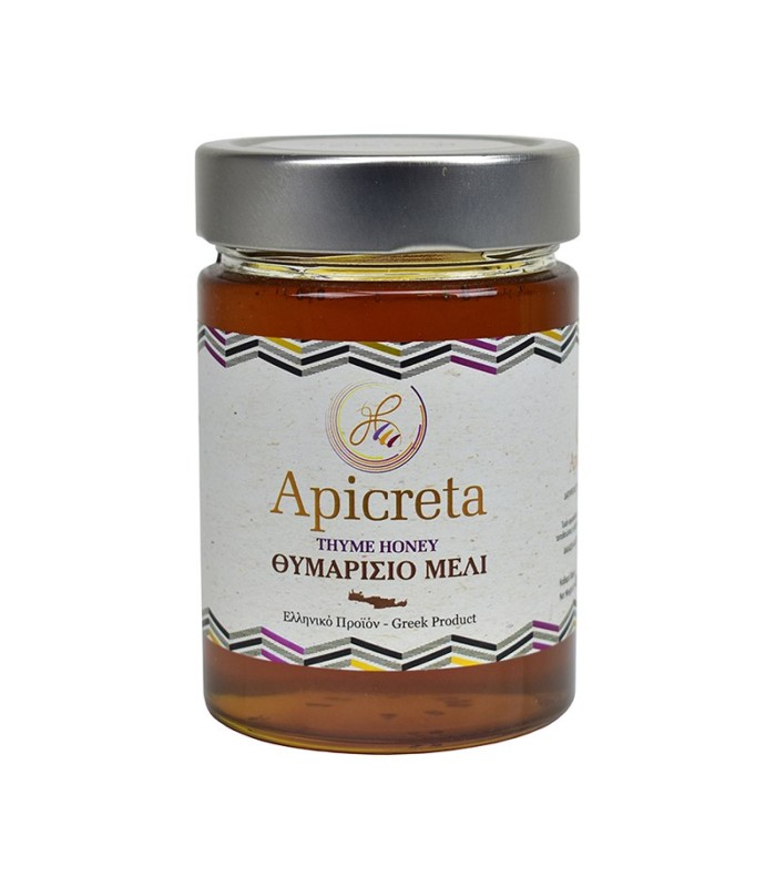 Griechischer Thymianhonig aus Kreta 400g | Natürlicher unvermischter kretischer Honig | Apicreta