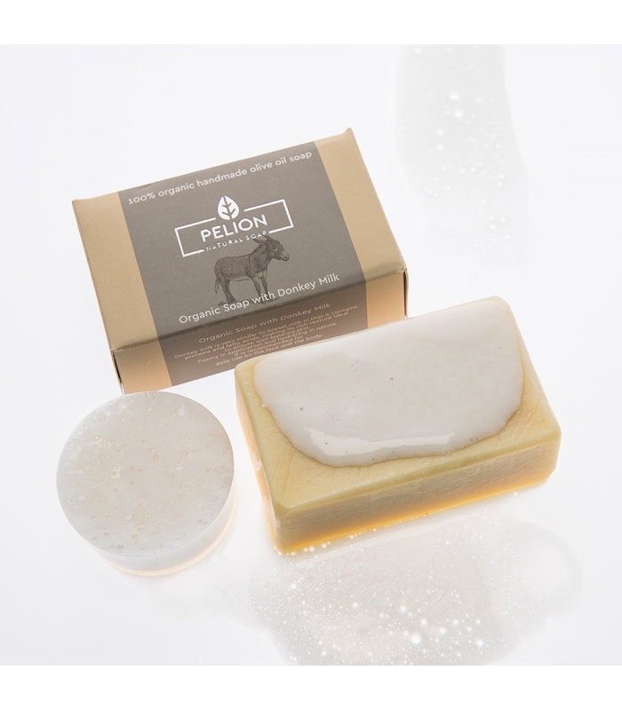 Bio-Eselsseife mit Milch - 130 g - Pelion Natural Soap