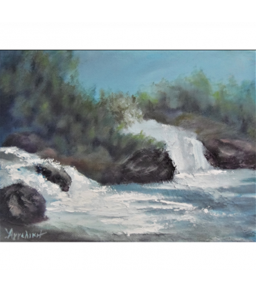 Waterfalls by Angeliki, 18x24cm, oil on streched canvas. EUR 100