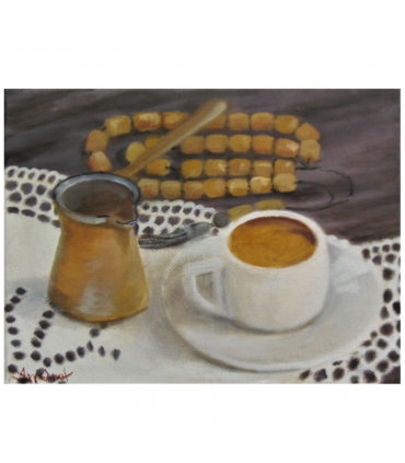 Greek flavor by Angeliki, 18x24cm, oil on streshed canvas. EUR 90
